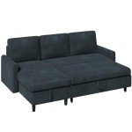 Shintenchi 2-in-1 Pull-Out Sofa Bed with Storage