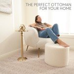Chic Boucle Pouf Ottoman for Cozy Living Rooms