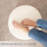 Chic Boucle Pouf Ottoman for Cozy Living Rooms