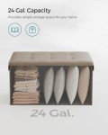 30-Inch Folding Storage Ottoman Bench in Camel Brown