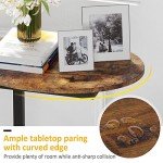 Rustic Brown C-Shaped Side Table for Small Spaces