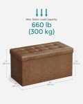 SONGMICS 15" Folding Storage Ottoman - Coffee Brown