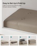 30-Inch Folding Storage Ottoman Bench in Camel Brown