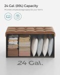 SONGMICS 15" Folding Storage Ottoman - Coffee Brown