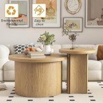 Farmhouse Round Nesting Coffee Table Set of 2