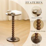 Fultyle Modern Round Side Table in Rustic Brown