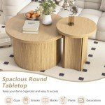 Farmhouse Round Nesting Coffee Table Set of 2