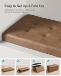 SONGMICS 15" Folding Storage Ottoman - Coffee Brown