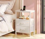 Modern Nightstand with Charging Station and Drawers