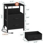 Yoobure LED Nightstand with Charging Station & Drawers