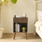 Mid Century Modern Nightstand with Drawer and Storage