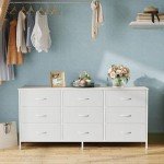 9-Drawer White Dresser and TV Stand Combo