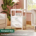 Modern Nightstand with Charging Station and Drawers