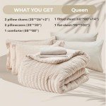 Beige 7-Piece Queen Comforter Set Collection