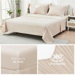 Beige 7-Piece Queen Comforter Set Collection