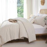 Beige Queen Size Comforter Set with Pillowcases