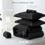 JOLLYVOGUE 7-Piece Queen Comforter Set, Ultra-Soft