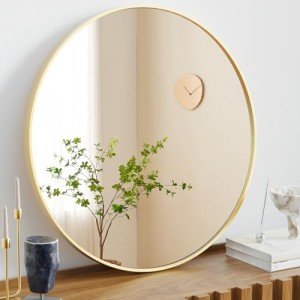 Gold Round Wall Mirror - 20 Inch for Any Room