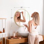 Gold Round Wall Mirror - 20 Inch for Any Room