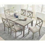 Modern Farmhouse Rectangular Dining Table in Gray