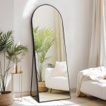 Stylish 64" Arched Full Length Mirror - Black