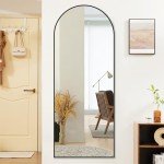 Stylish 64" Arched Full Length Mirror - Black