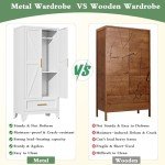 Farmhouse Metal Armoire with Barn Doors and Shelves