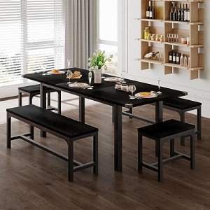 Large Extendable 5-Piece Dining Table Set