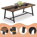 Large Rustic Brown Dining Table for 8 People