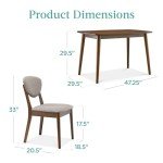 5-Piece Mid-Century Modern Dining Set with Chairs