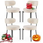 Beige Mid Century Modern Dining Chairs Set of 4