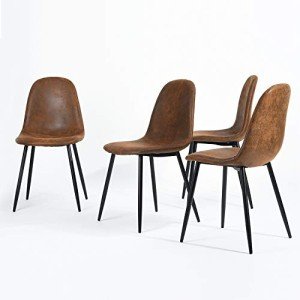 Mid-Century Modern Upholstered Dining Chairs Set of 4