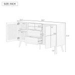 White Buffet Storage Cabinet with 3 Drawers