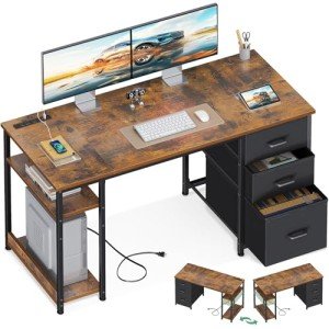 51 Inch Modern Computer Desk with USB Outlets