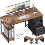 51 Inch Modern Computer Desk with USB Outlets