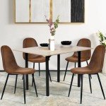 Mid-Century Modern Upholstered Dining Chairs Set of 4