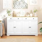 Modern 55" White Sideboard Buffet Cabinet