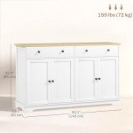 Modern 55" White Sideboard Buffet Cabinet