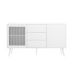 White Buffet Storage Cabinet with 3 Drawers