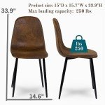 Mid-Century Modern Upholstered Dining Chairs Set of 4