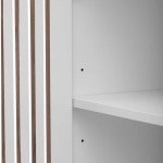 White Buffet Storage Cabinet with 3 Drawers