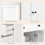 Modern 55" White Sideboard Buffet Cabinet