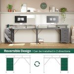55 Inch Gray Gaming and Office Desk with LEDs