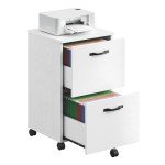 VASAGLE 2-Drawer Rolling File Cabinet in White