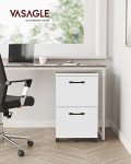 VASAGLE 2-Drawer Rolling File Cabinet in White