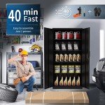 Metal Storage Cabinet with Adjustable Shelves - Black