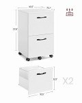 VASAGLE 2-Drawer Rolling File Cabinet in White