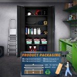 Metal Storage Cabinet with Adjustable Shelves - Black
