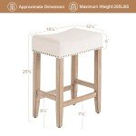 Beige Counter Height Bar Stools - Set of 2