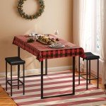 Set of 2 Black Counter Height Bar Stools